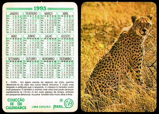 Manil - Coleccao de 100 calendarios 008 1993