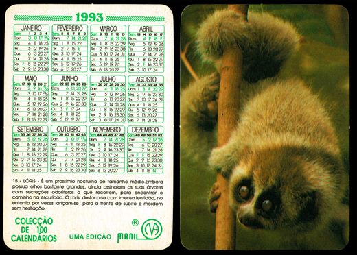 Manil - Coleccao de 100 calendarios 015 1993