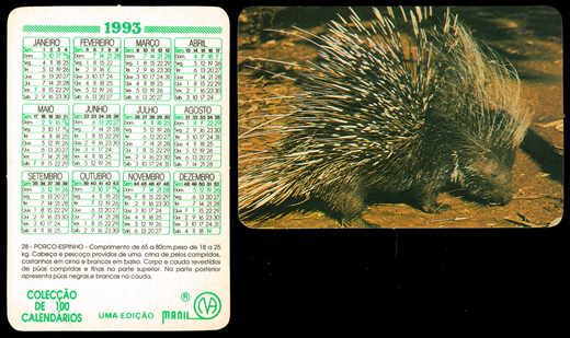 Manil - Coleccao de 100 calendarios 028 1993