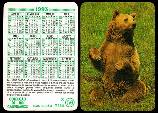 Manil - Coleccao de 100 calendarios 036 1993