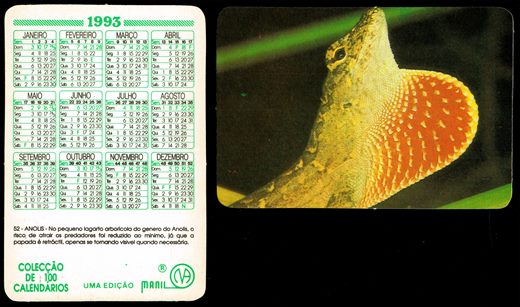 Manil - Coleccao de 100 calendarios 052 1993