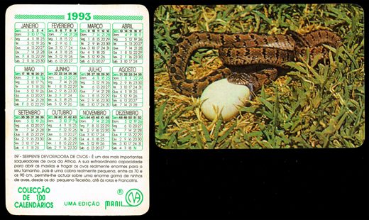 Manil - Coleccao de 100 calendarios 059 1993