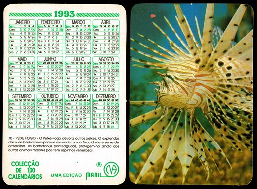 Manil - Coleccao de 100 calendarios 070 1993