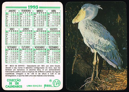 Manil - Coleccao de 100 calendarios 089 1993
