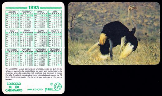 Manil - Coleccao de 100 calendarios 090 1993