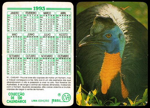 Manil - Coleccao de 100 calendarios 091 1993