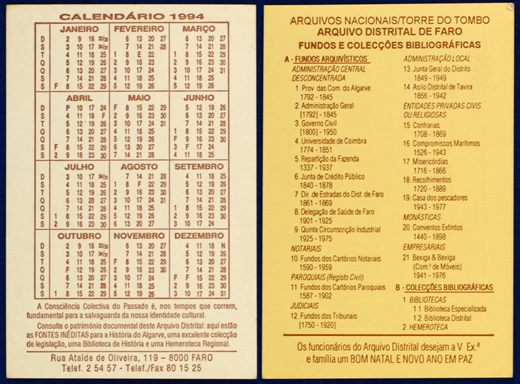 Instituto Portugues de Arquivos - Arquivo Distrital de Faro-1994
