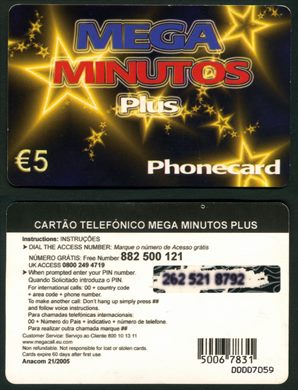 Megacall - Mega MinutosPlus- 5eur