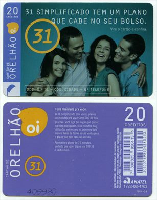 Oi - Cartao de Orelhao 20 creditos 2008-12