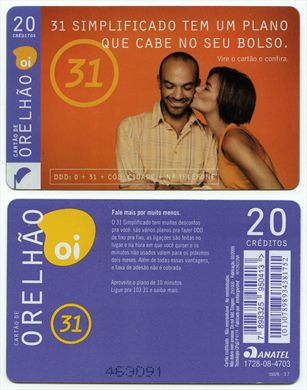 Oi - Cartao de Orelhao 20 creditos 2009-02