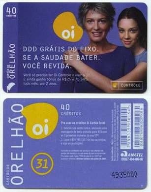 Oi - Cartao de Orelhao 40 creditos 2007-05