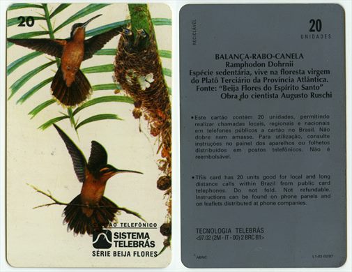 Sistema Telebras - Series Beija Flores 20 unidades 1997-02