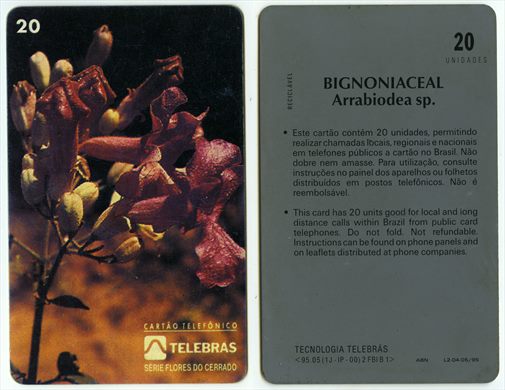 Telebras - Serie Flores do Cerrado 20 unidades 1995-05
