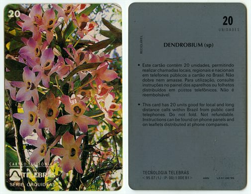 Telebras - Serie Orquideas 20 unidades 1995-08