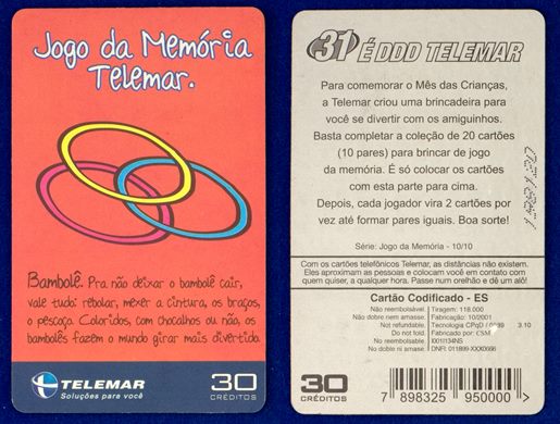Telemar Serie Jogo da Memoria 10-10