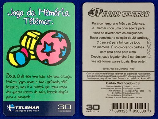 Telemar Serie Jogo da Memoria 4-10