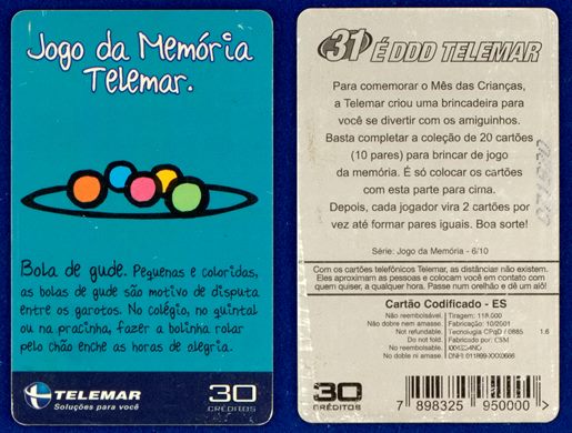 Telemar Serie Jogo da Memoria 6-10