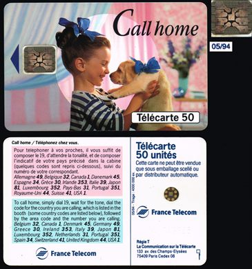 France Telecom - Call Hopme - Telecarte 50 1994-05