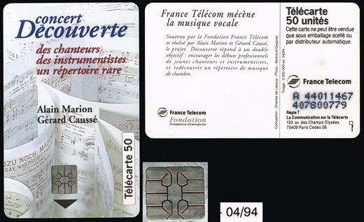 France Telecom - Concert Decouverte - Telecarte 50 1994-04