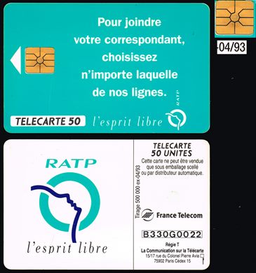 France Telecom - RATP - Telecarte 50 1993-04
