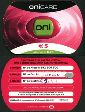 ONI - 5eurPlus0,25eur bonus