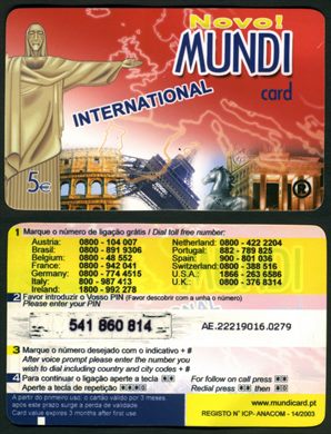 Mundi card - Internacional - 5eur