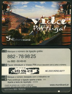 Mundi card - Vida Portugal - 5eur - AE.22214292.0277