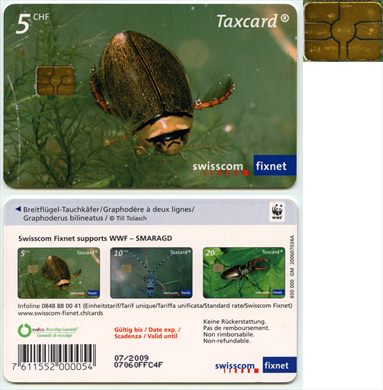 Swisscom - fixnet - Serie WWF SMARAGD 5Chf