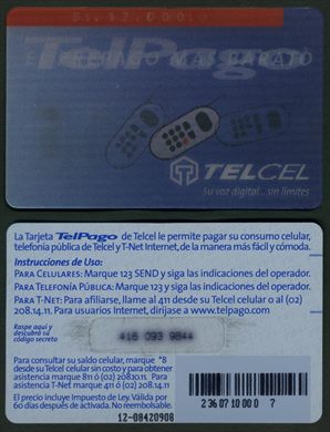 Telcel - TelPago - 12000Bs - 12-08420908