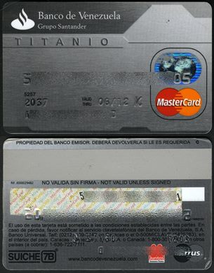 Banco de Venezuela Grupo Santander Titanio MasterCard 2012-06