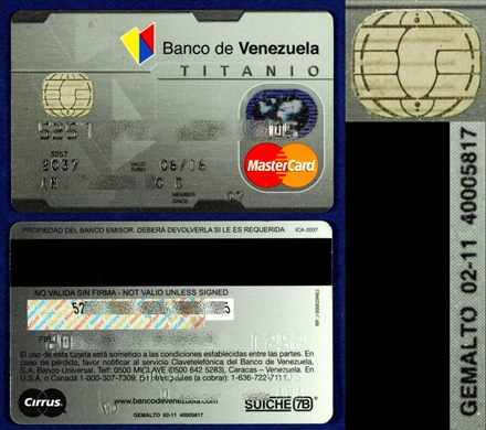 Banco de Venezuela Titanio MasterCard 2016-06 (Gemalto)