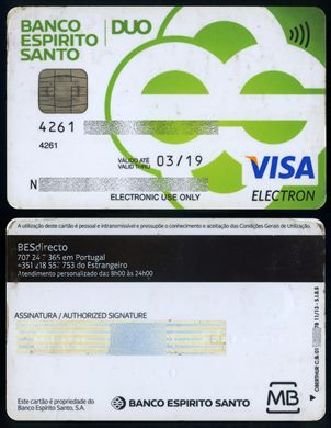 Banco Espirito Santo Duo Visa Electron 2013-11