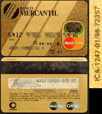 Banco Mercantil MasterCard 2000-08