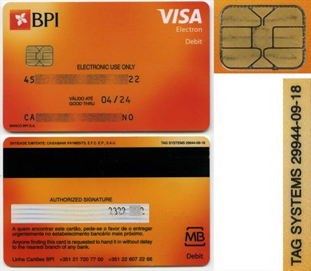Banco Portugues de Investimento VISA Electron 2018-09