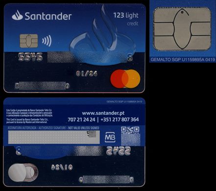 Banco Santander Totta 123 light credit MasterCard 2024-01 (Gemalto)