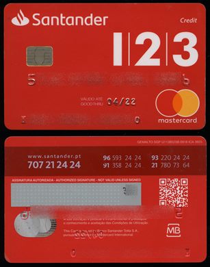 Banco Santander Totta 123 MasterCard 2022-04 (Gemalto)