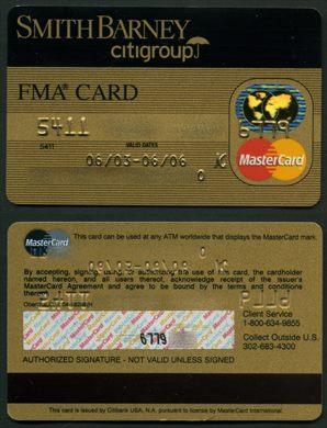 Citibank Smith Barney FMA Card MasterCard 2006-06