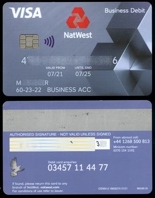 NatWest Visa Bussines Debit 2025-07 (IDEMIA)