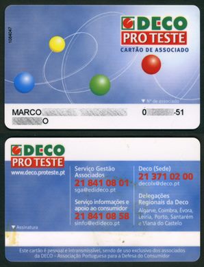 Deco - Pro Teste - Cartao de Associado