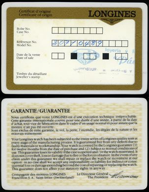 Longines - garantia