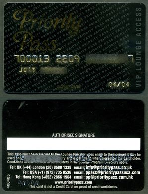 Priority Pass - VIP Loung Access - 2004-04