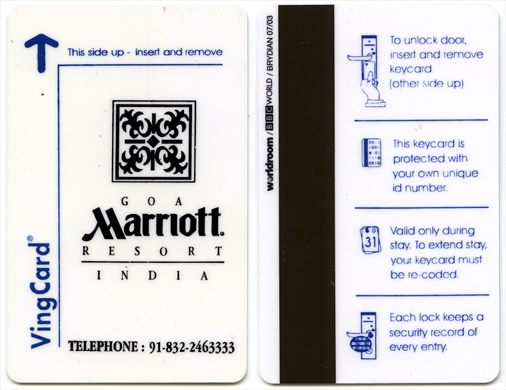 Goa Marriot Resort - India (VingCard - (worldroom - BBC World - Brydian 07-03))