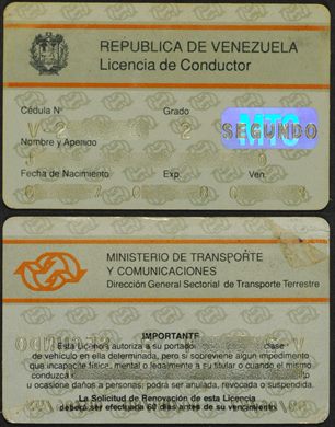 Ministerio de Transporte y Comunicaciones - Licencia de Conductor (Venezuela)
