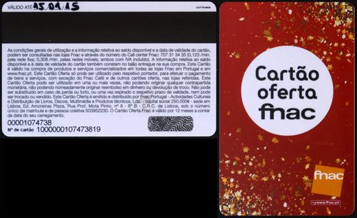 fnac - cartao oferta 5