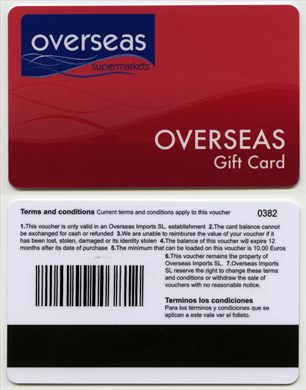 Overseas supermarkets gift card