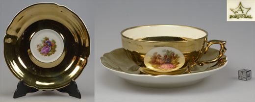 Chavena de cha com dourado (A)