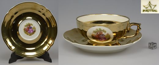 Chavena de cha com dourado (A)