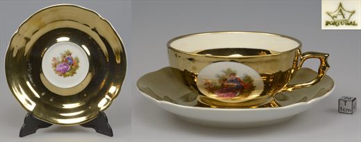 Chavena de cha com dourado (A)
