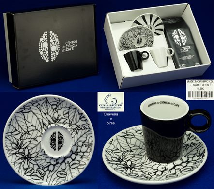 Delta Centro de Ciencia do Cafe (chavena preta Cup-Saucer)