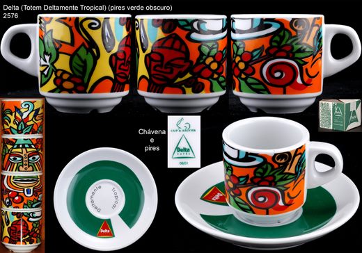 Delta Collection (Deltamente Tropical -Totem-) (pires verde obscuro) (Cup-Saucer)